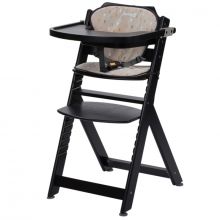 Chaise haute évolutive Timba noire avec coussin Warm Grey  par Safety 1st