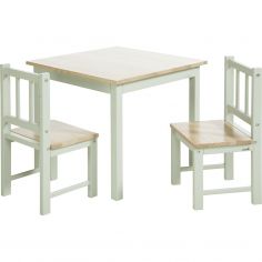 Ensemble table et chaises Activity vert-blanc (3 pièces) - Geuther