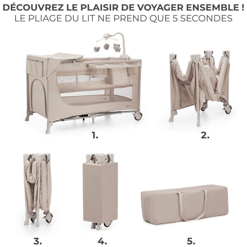 Lit parapluie 3 en 1 Joy 2 avec accessoires Beige Kinderkraft Produit 5