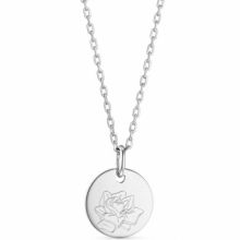 Petit collier Fleur de naissance personnalisable (argent 925°)  par Merci Maman