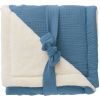 Couverture peluche microfibre et gaze Pierre Bleue  par BB & Co