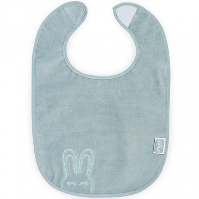 Bavoir plastifié à velcro Sweet bunny vert d'eau Jollein