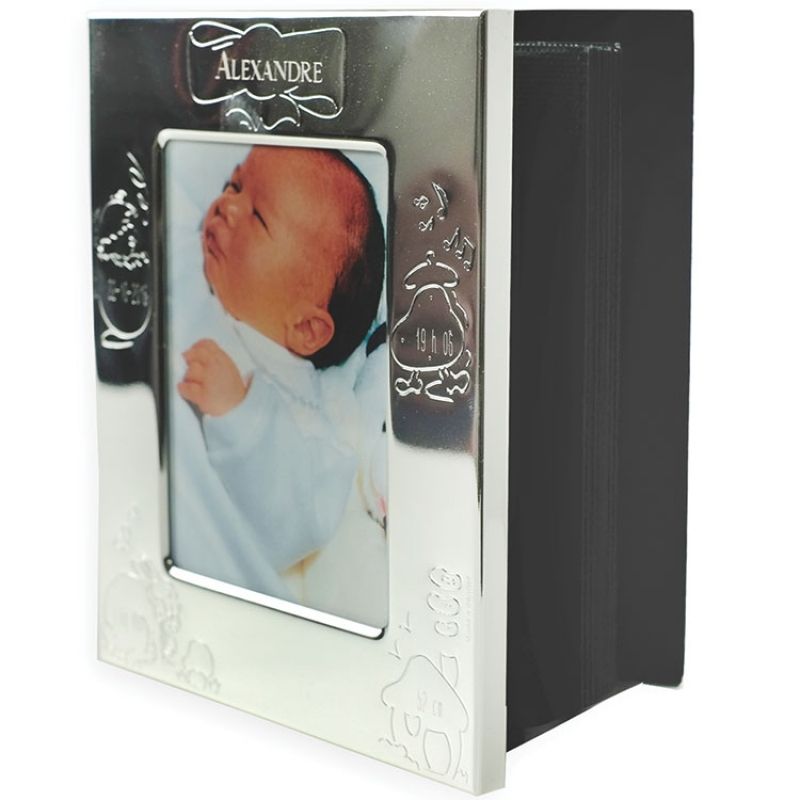 Cadre album de naissance métal argenté (personnalisable) ANVIE Produit 1 grande taille