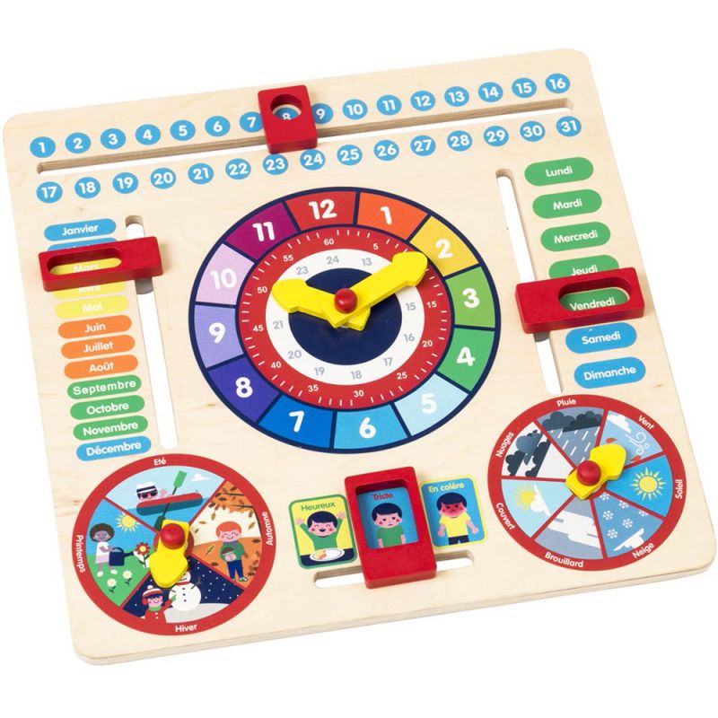 Horloge calendrier en bois Oxybul