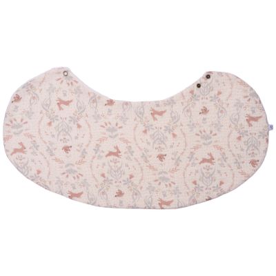 Bavoir 2 en 1 (poncho et épaule) gaze de cotonetbambou jardin enchanté et ivoire