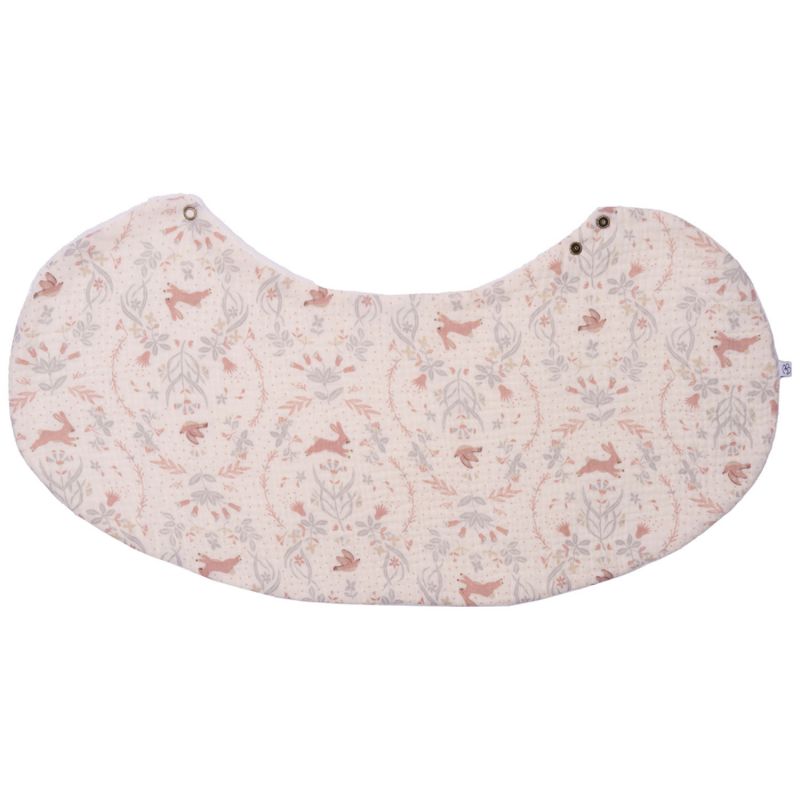 Bavoir 2 en 1 (poncho et épaule) gaze de cotonetbambou jardin enchanté et ivoire BB & Co Produit 1