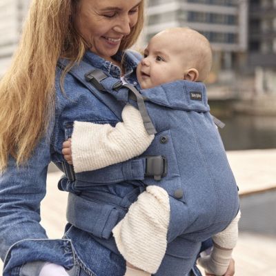 Porte-bébé Harmony Mélange Tissé Chiné Bleu