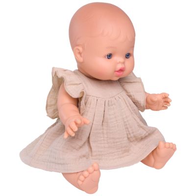 Robe pour poupée en gaze de coton biscuit BB & Co