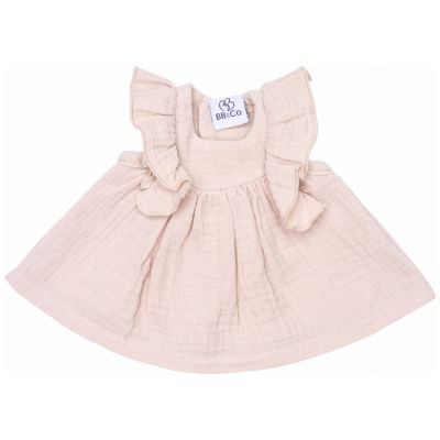 Robe pour poupée en gaze de coton biscuit