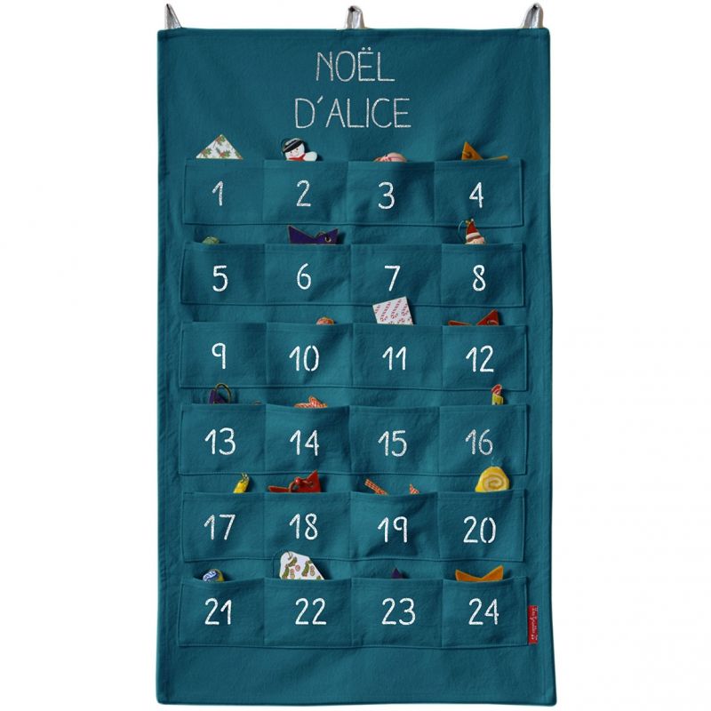 Calendrier de l'Avent Bleu pétrole (personnalisable) Les Griottes