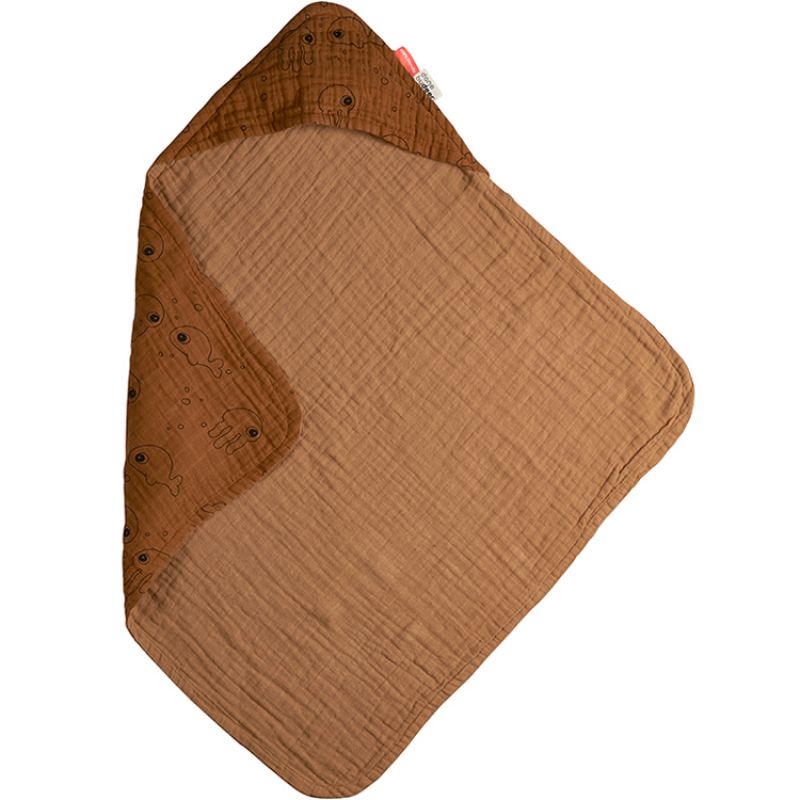 Cape de bain Sea Friends jaune moutarde (70 x 70 cm) Done by Deer