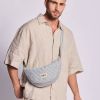Sac banane Andrea Rayures Fines Bleu Hindbag Ambiance 2