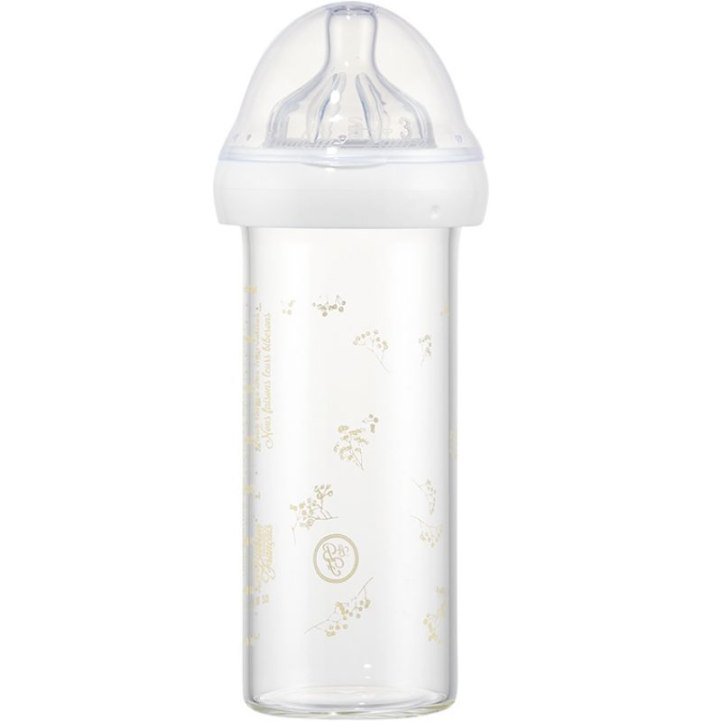 Biberon verre anti colique Gypsophile sable (240 ml) Le Biberon Français