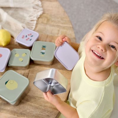 Lot de 3 boîtes à goûter inox Happy Fruits Cerise