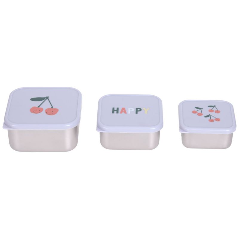 Lot de 3 boîtes à goûter inox Happy Fruits Cerise (0,5 L) Lässig Produit 3
