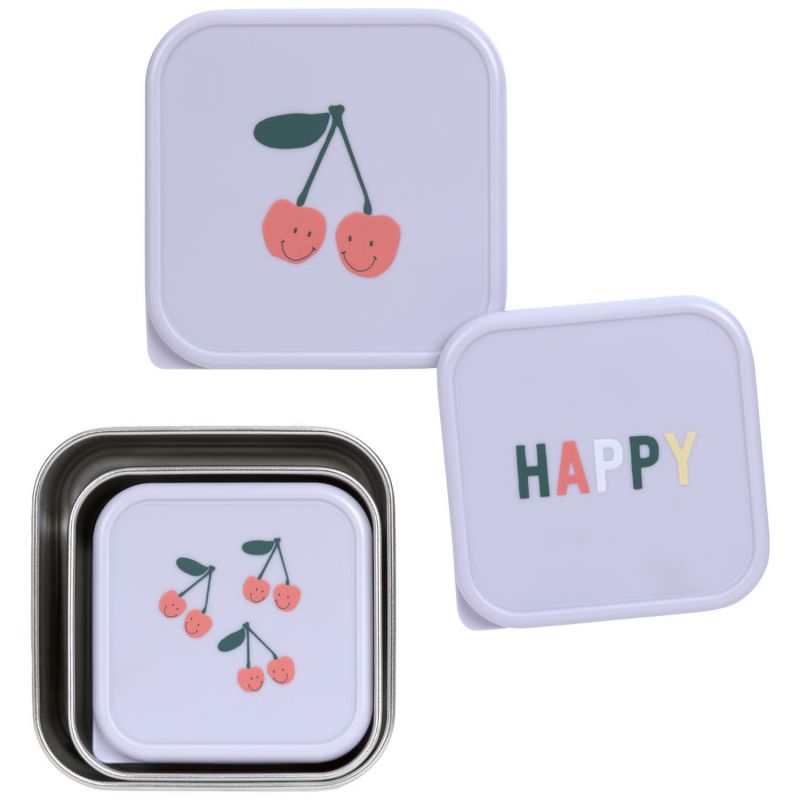 Lot de 3 boîtes à goûter inox Happy Fruits Cerise Lässig Produit 4