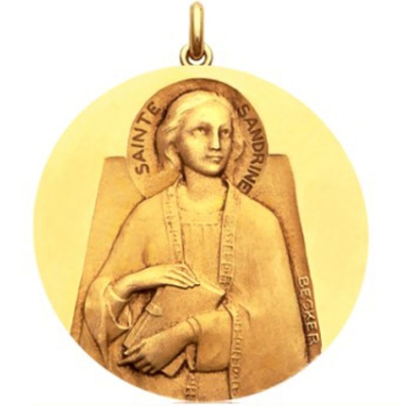 Médaille Sainte Sandrine (or jaune 750°) Becker