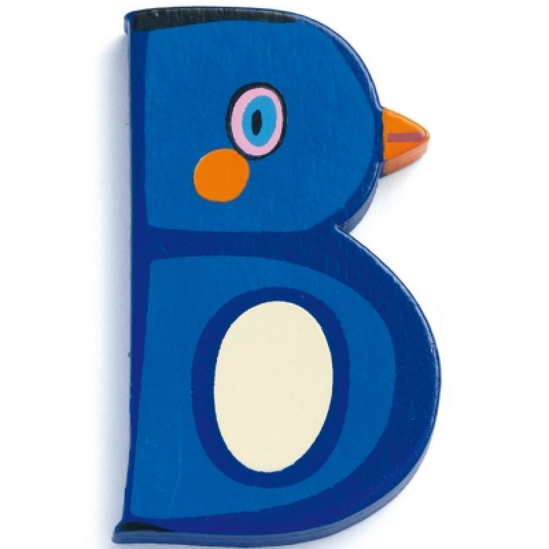 Lettre B en bois Pingouin Achille Djeco