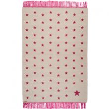 Tapis rectangulaire Pop étoiles blanc et rose (100 x 150 cm)  par Varanassi
