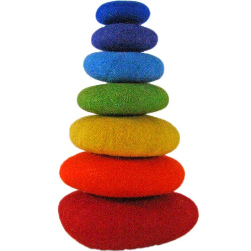 Lot de 7 galets en feutrine Rainbow Papoose