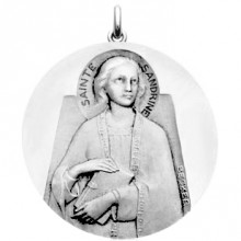 Médaille Sainte Sandrine (or blanc 750°)  par Becker