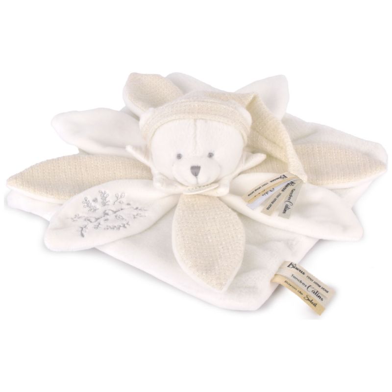 Doudou plat pétales Ours Blanc (25 cm) Doudou et Compagnie Produit 1