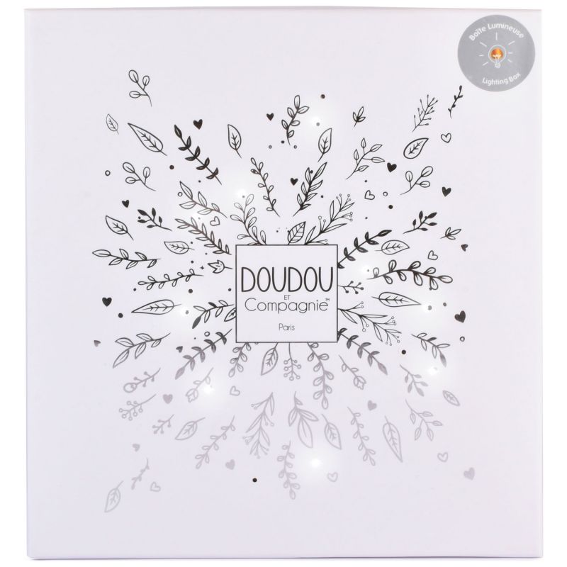 Doudou plat pétales Ours Blanc (25 cm) Doudou et Compagnie Packaging 7