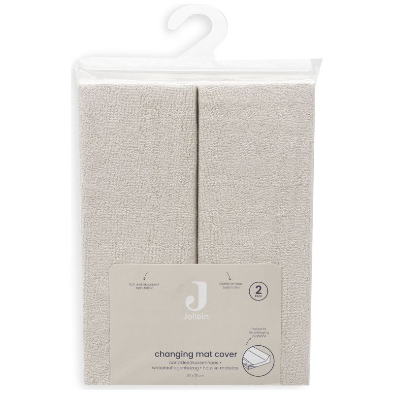 Lot de 2 housses de matelas à langer en éponge Sand (50 x 70 cm) Jollein Packaging 5