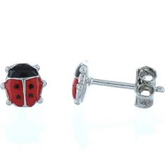 Boucles d'oreilles Coccinelle (argent) - Baby bijoux