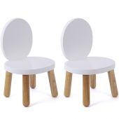 Lot de 2 petites chaises Ovaline blanches