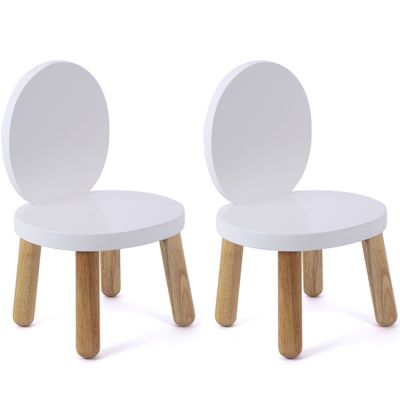 Lot de 2 petites chaises Ovaline blanches  par Pioupiou et Merveilles