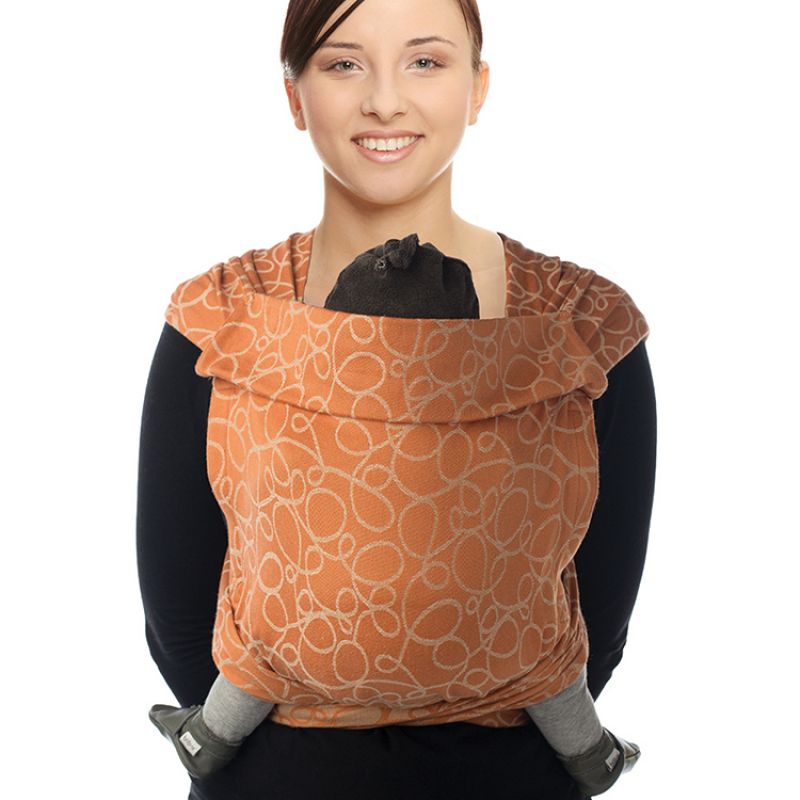 Porte bébé chinois BB-Tai Jacquard coton bio orange Babylonia carriers