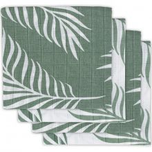 Lot de 4 langes Nature vert cendre (70 x 70 cm)  par Jollein