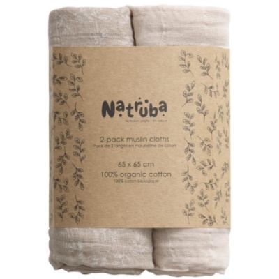 Pack 2 langes en coton bio crème (Natruba) - Couverture