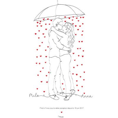 Affiche Sous le même parapluie A4 (personnalisable)  par Minoé