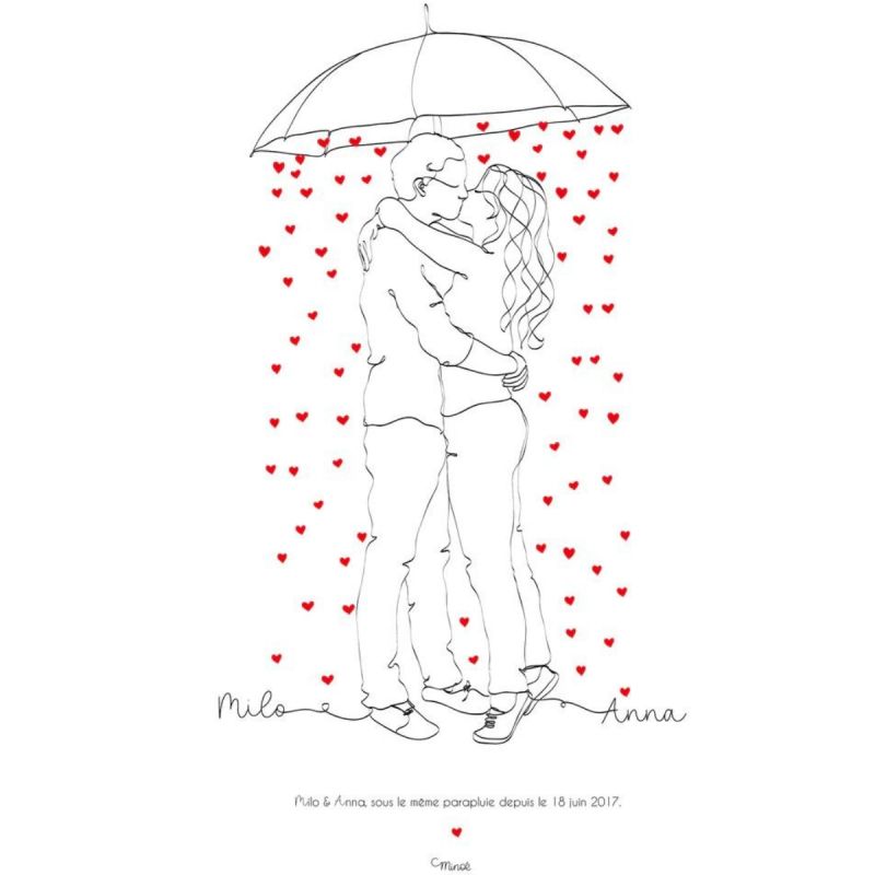 Affiche Sous le même parapluie A4 (personnalisable) Minoé