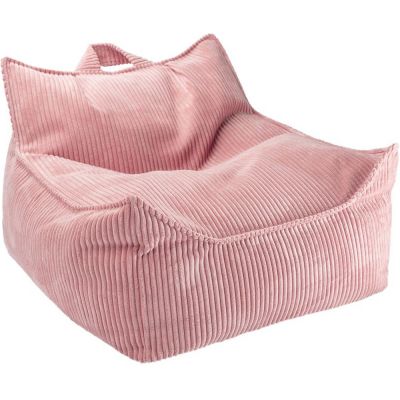 fauteuil pouf pink mousse velours côtelé