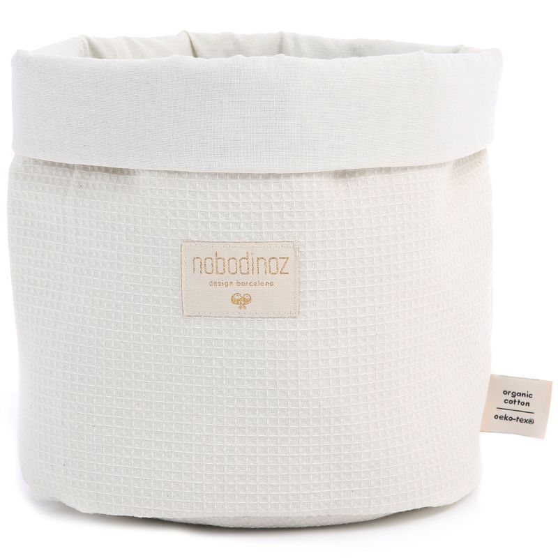 Panier de toilette Panda écru Nid d'abeille (20 x 24 cm) Nobodinoz