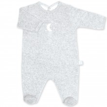 Pyjama léger terry Bmini gris à points plum (0-3 mois : 50 à 60 cm)  par Bemini
