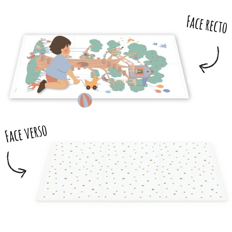Tapis de jeu réversible 2 en 1 Tiloo Treehouse (120 x 180 cm) Play&Go Produit 3