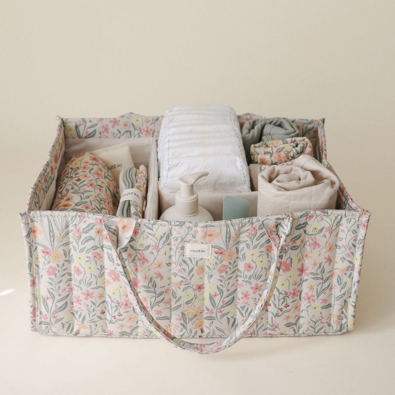 Panier à couches Pastel Blooms Mushie Ambiance 2