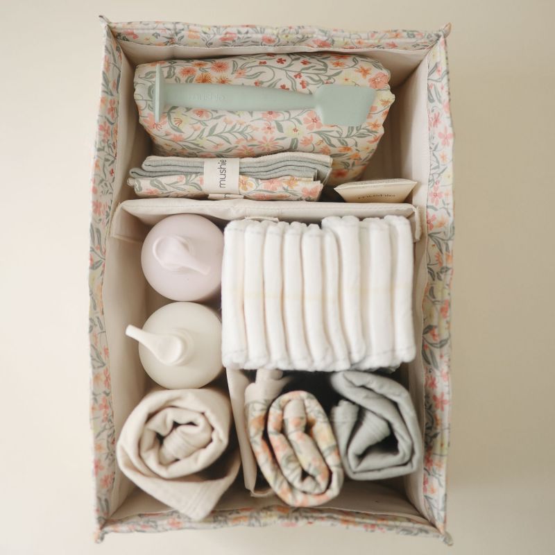 Panier à couches Pastel Blooms Mushie Ambiance 3