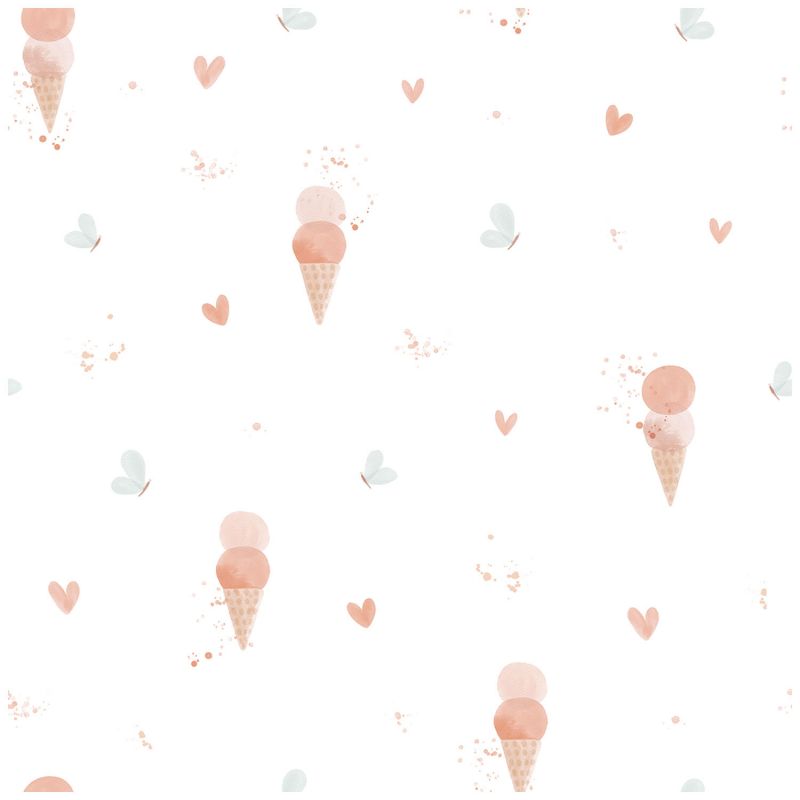 Papier peint Cherry Cherie glaces et papillons blue (50 cm x 10m)  Lilipinso Produit 1