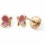 Variation Doré, rose du produit Boucles d'oreilles à vis Papillon Rose-Fushia (or jaune 375°) de la marque Baby bijoux