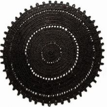 Tapis rond Gypsy coton noir (80 cm)  par Varanassi