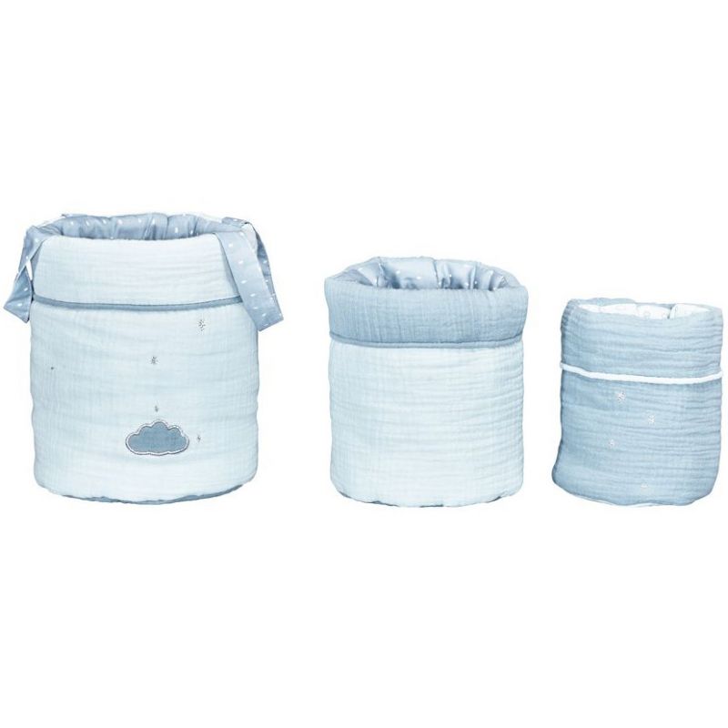 Lot de 3 paniers de toilette Lily mint (18 x 21 cm) Sauthon