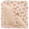 Couverture Luxe fausse fourrure angora beige et gaze fleurs (70x100 cm) BB & Co Produit 1
