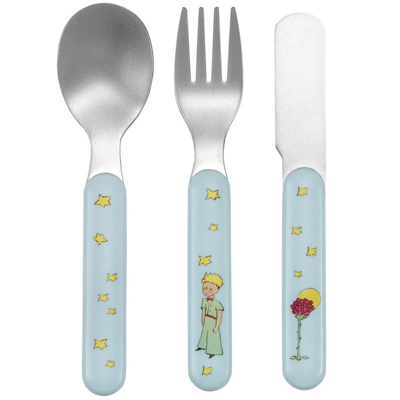 Lot de 3 couverts bleus Le Petit Prince Petit Jour Paris