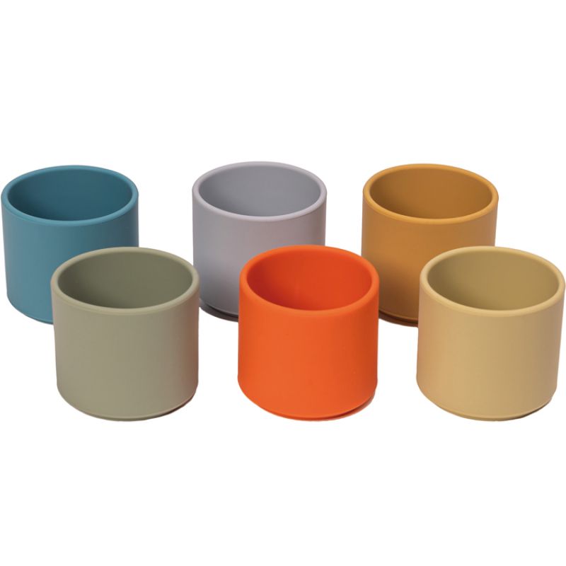 Lot de 6 gobelets à empiler en silicone Nature Dëna