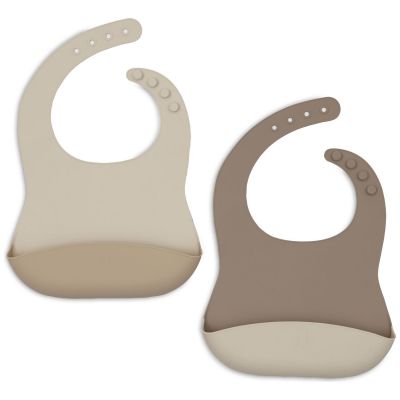 Lot de 2 bavoirs en silicone Natural Shades